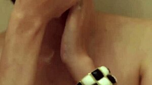 glam asian shemale babe hints at deep ass pounding in shower