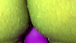 Her Wild Reactions As Vibrator Touches Pussy In Bedroom Close-Up With Roommate Groping