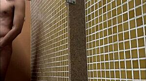 Shower spy captures intriguing big cock moments in gym lockerroom with brazilian black guys