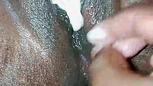 step mom adds ice cream to her dessert before enjoying a tasty treat