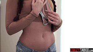 Scarlett Mae fucked wet petite 18+ roommate Sabina Rouge after teen 18+ masturbated with fingering and cunilingus!