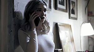 i ache with desire as babysitter teen fucks big cock while on phone with boyfriend. petite small tits blowjob turns taboo in hardcore missionary.
