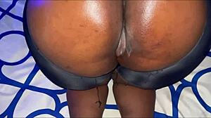 sexy ebony ass bouncing while riding big black cock in passionate wet encounter