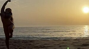 Damiana the naughty Brazilian teases Europe with naked beach shoot and canoe blowjob in Portugal ep2!