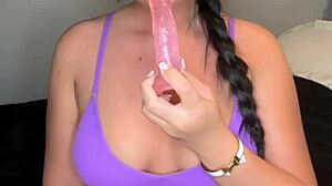 Horny british girl solo toy play on webcam