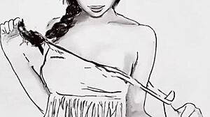 sweet black model strips naked outdoor after hot posing! can you handle her big tits and pussy?