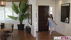 Shy Petite Asian Teen Stepdaughter Deepthroats Stern Landlord In Hardcore Fuck