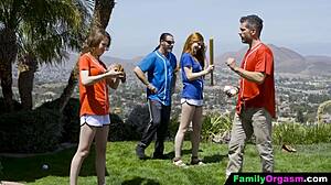 Teens Hang With Stepdad Learning Baseball Workout!
