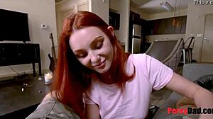 i blackmail dad as redhead step daughter