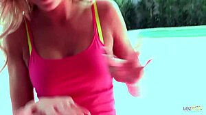 Small titties shine on that perfect blonde as her emo girlfriend licks and fingers the wet oyster deeply.