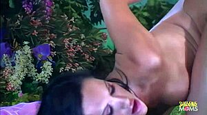 natural beauty started masturbating solo outdoors with dildo riding cowgirl style. then a man appeared for deepthroat blowjob, doggystyle anal sex, and facial cumshot.