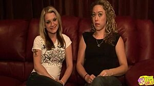 what happens when blonde friends start licking and fingering each other during this spicy lesbian audition