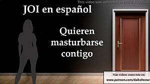 Four friends invite you to their party with jerk off instructions in Spanish voice.