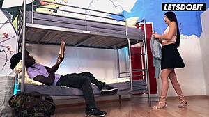 Girl Rides BBC Receptionist In Dorm Cowgirl