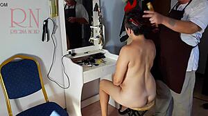 camera in nude barbershop hairdresser makes undress lady ho cut her hair barber nudism cam 1 scene 1