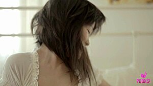 hey that brunette teen with natural tits fingers her clit and nipples to orgasm