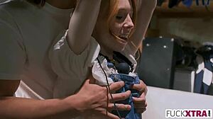 Small Gift For Stepdad From Little 18+ Teen Blonde With Deepthroat And Shy Kissing