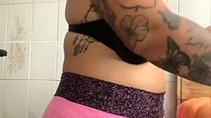 I'm cooking dinner for my husband's friend knowing I'll be their Halloween dessert in the kitchen.