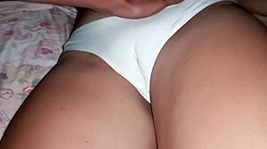 uh i found my friend who stayed over without clothes and got her riding in super sexy white panties til i came