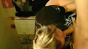 Hot Blonde Wife Deep Throats Big Cock