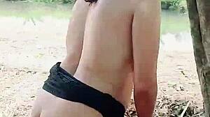 Amateur Brunette Latina Babe Shows Big Natural Tits And Ass Outdoors