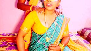 indian lesbian in beautiful sarees where aunty and daughter in law share hot romance with dirty talks and natural tits
