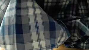 Mexican girl in uniform with big ass rides cowgirl on huge cock homemade