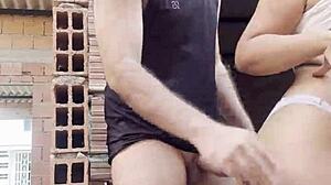 colombian cutie dances in jeans then submits to risky public outdoor fucking with cum on street