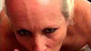 Milf Gives Bj Compilation With Facial Cumshot On Big Tits Blonde Blowjob Action