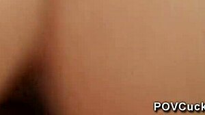 Hey pov cuckold 31 with Addie Juniper hot wife fucking her lover while you worship his cock balls and her pussy