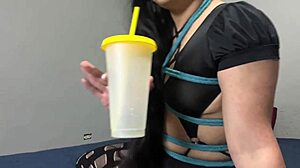 challenged to drink my own squirt with huge toys and juicy close up action