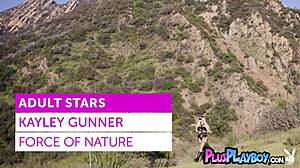 Big Ass Perfect Big Tits Blonde Teen Kayley Gunner Poses Outdoor In Sexy Lingerie!