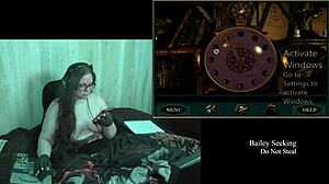 Naked Old Clock BBW Brunette Plays With Big Natural Tits Game