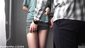 Mom's out grocery shopping so stepdaddy fingers my tight naughty pussy hard