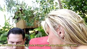 Aubrey Adams Fucked Hard Backyard as Peeping Tom Watches Cumshot