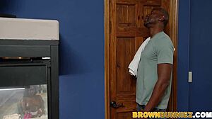 Wet Ebony Stepdaughter's Ass Pounded Hard in Intense Black Anal Facial Cumshot