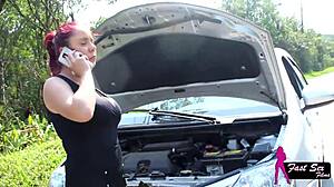 mary redqueen bends over for rikardo fantasma's road ass pounding