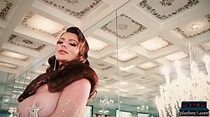 sophie dee rips clothes in huge boobs striptease that teases more