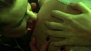 Cindy and Tanya suck lick gaping juicy shaved pussies in stockings heels bed