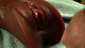 she laps up her sweet solo cumshot greedily