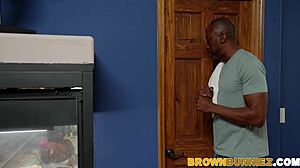 Wet Ebony Stepdaughter's Ass Pounded Hard in Intense Black Anal Facial Cumshot