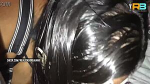 Slutty Wife Sucks Hung Black Stud as Cuck Hubby Watches in Car