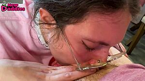 Have you seen a first-time college slut's clean POV thong blowjob?