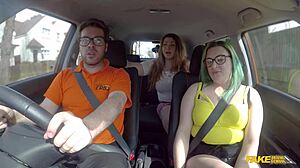 Sex Party Test Pushes BBW Orgy Newbie to Rough Limits Fake Driving School