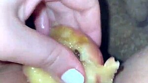 ARAB TEEN PUSSY STUFFED WITH FOOD KINKY FETISH ORGASM!