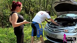 mary redqueen bends over for rikardo fantasma's road ass pounding