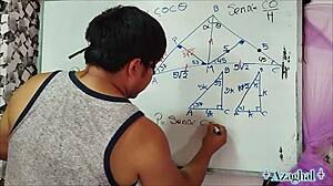Asian Nerd Student Learns Sexual Trigonometry from Teacher