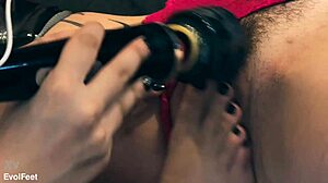 Kink barbie bound tight in duct tape struggles!