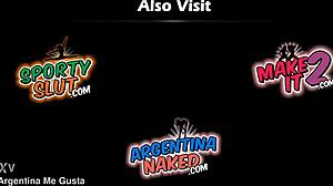 huge natural tits latina teen model flashes cameltoe pussy in spandex yoga