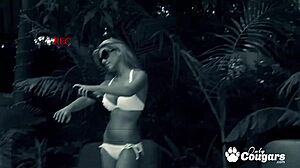 Aubrey Adams Fucked Hard Backyard as Peeping Tom Watches Cumshot